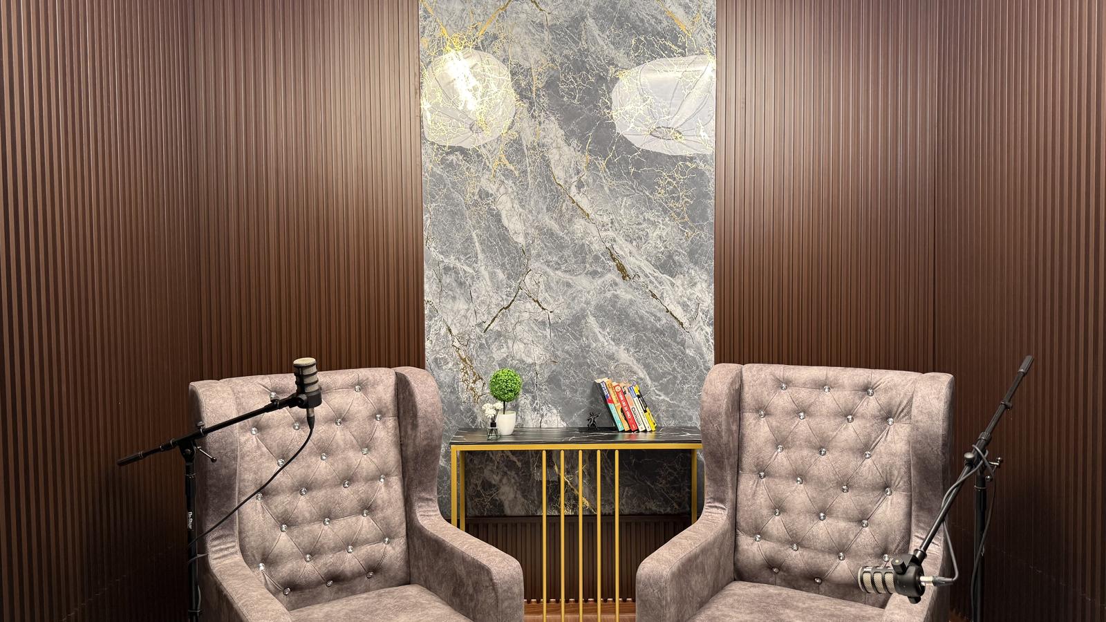 Studio A — The Record Room podcast set at The Jr. Collective, Johor Bahru